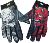 LETHAL THREAT Good N Evil Skulls Gloves - Black - Large GL15021L