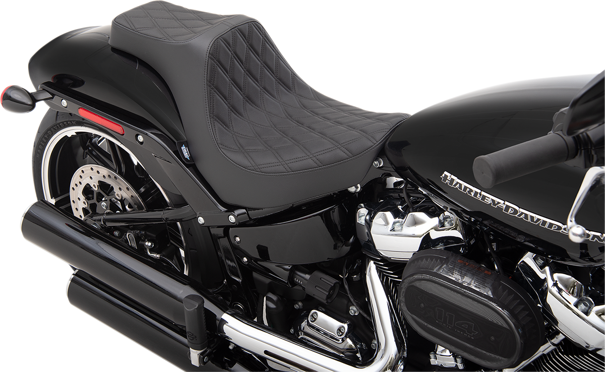 DRAG SPECIALTIES Asiento Predator III - Doble diamante - Costuras negras 0802-1267 