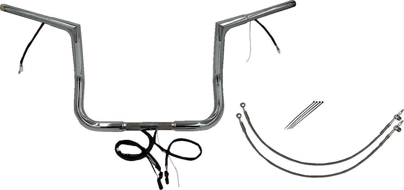 FAT BAGGERS INC. Handlebar Kit - Flat Top - 12" - Chrome 701212