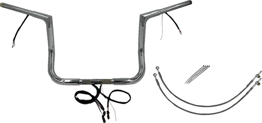 FAT BAGGERS INC. Handlebar Kit - Flat Top - 12" - Chrome 701212