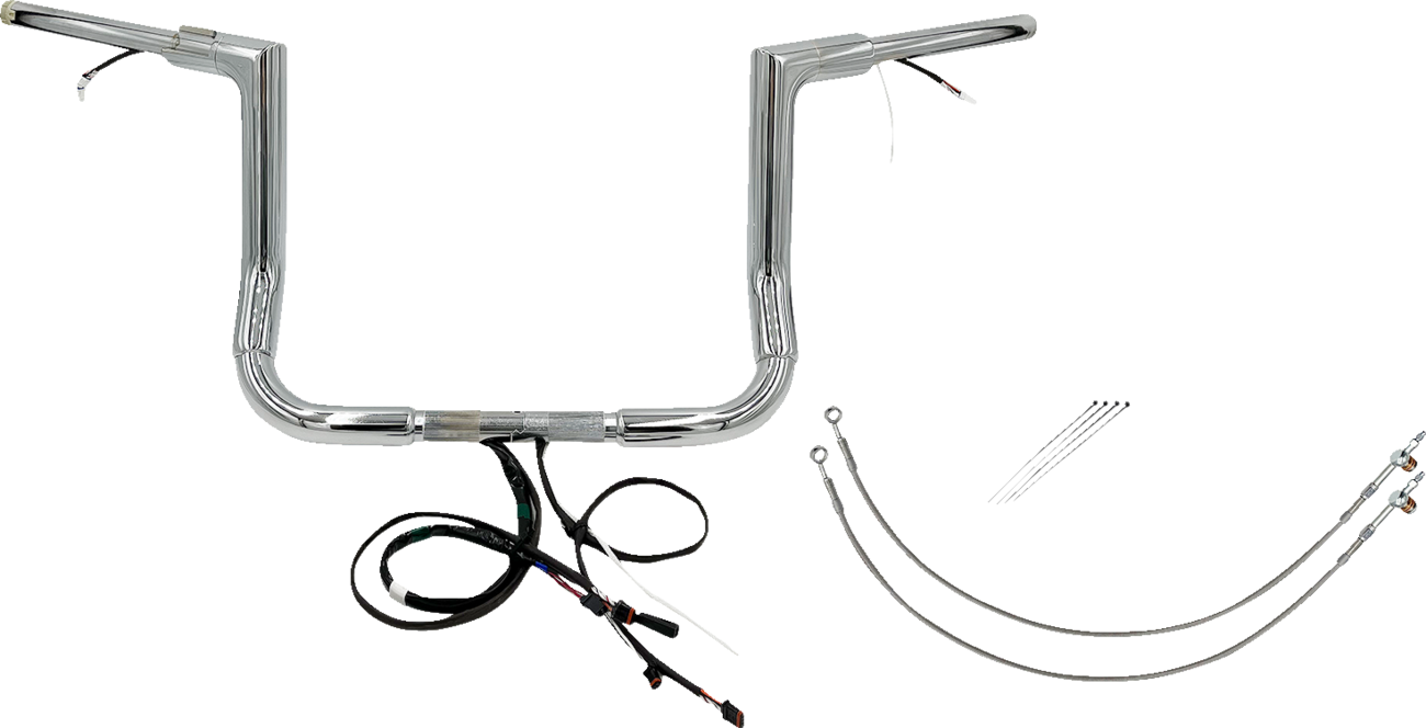 FAT BAGGERS INC. Handlebar Kit - Flat Top - 12" - Chrome 601212