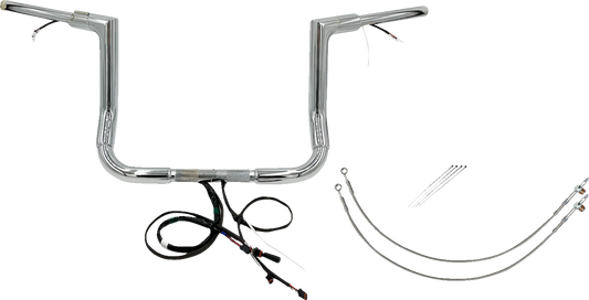 FAT BAGGERS INC. Handlebar Kit - Flat Top - 12" - Chrome 601212