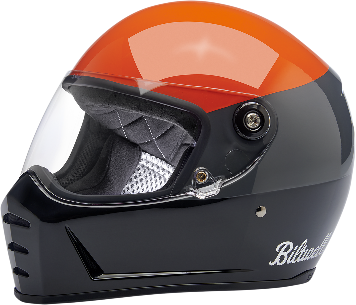 BILTWELL Lane Splitter Helmet - Gloss Podium Orange/Gray/Black - 2XL 1004-550-106