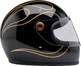 BILTWELL Gringo S Helmet - Gloss Black Flames - 2XL 1003-567-506