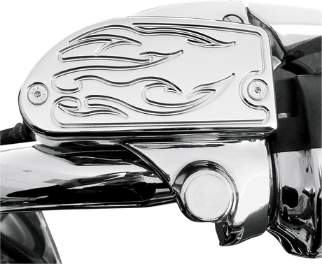 BARON Master Cylinder Cover - Flame - Yamaha - Chrome BA-7629-03