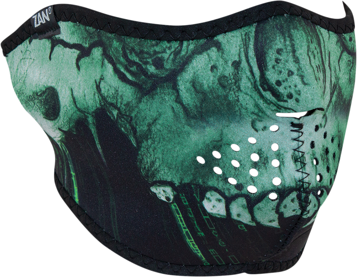 ZAN HEADGEAR Neoprene Half Mask - Cyber Skull WNFM452H