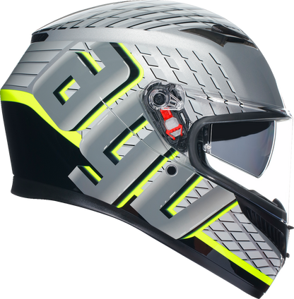 Casco AGV K3 - Fortify - Gris/Negro/Amarillo Fluo - Mediano 2118381004011M 