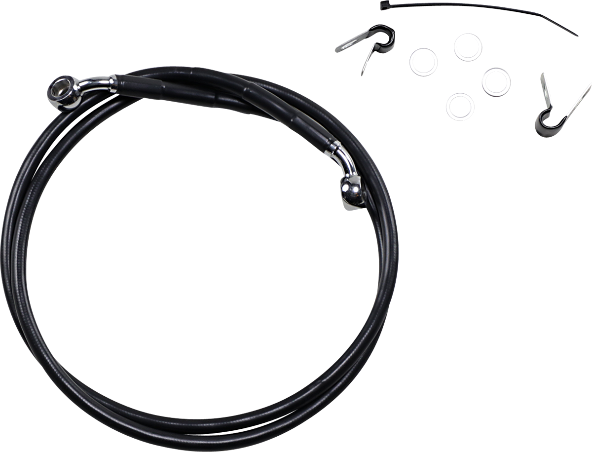 DRAG SPECIALTIES Brake Line - Front - Black - +10" - XL 660310-10BLK