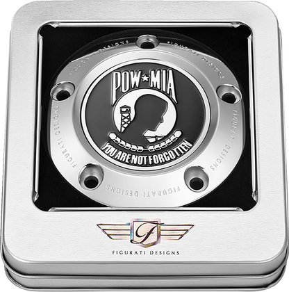 FIGURATI DESIGNS Timing Cover - 5 Hole - POW MIA - Stainless Steel FD50-TC-5H-SS