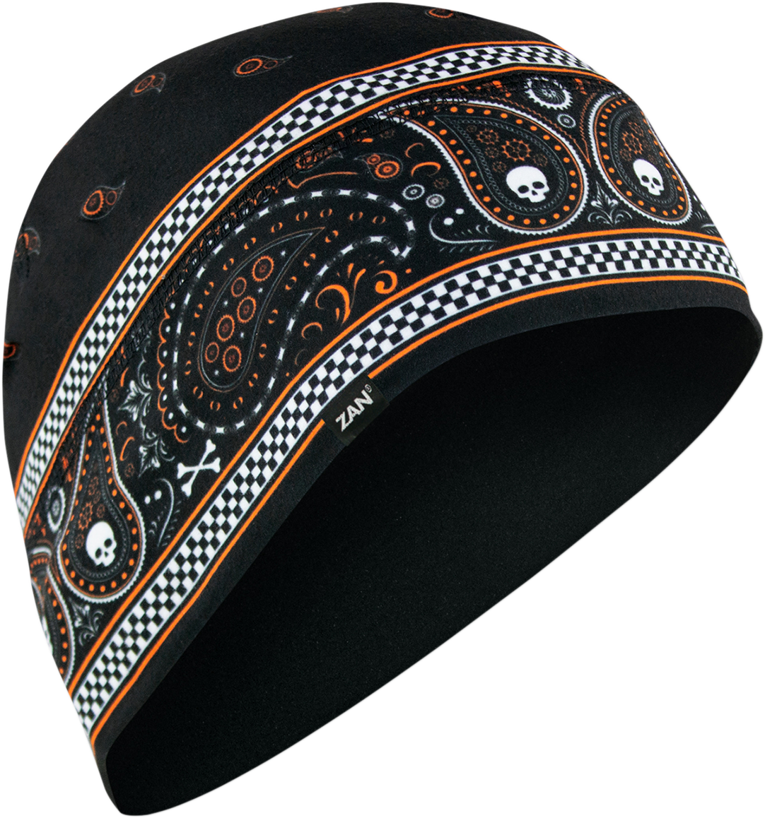 ZAN HEADGEAR SportFlex Beanie - Black/Orange Classic Bandanna WHLL197