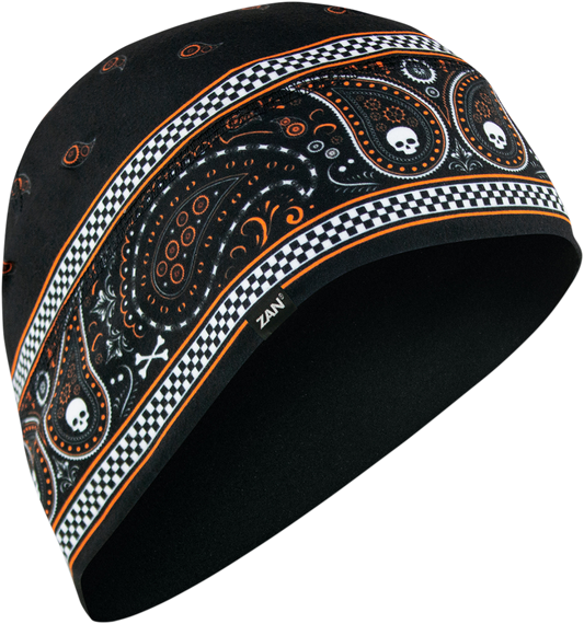 ZAN HEADGEAR SportFlex Beanie - Black/Orange Classic Bandanna WHLL197