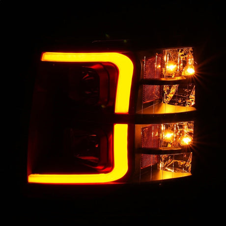 ANZO 07-13 Chevrolet Silverado 1500 Plank Style Projector Headlights Black w/ Amber 111410