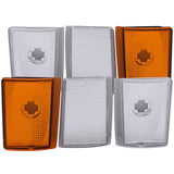 ANZO Corner Lights 1988-1993 Chevrolet C1500 Euro Corner Lights 4 Crystal Chrome / 2 Crystal Amber 521032