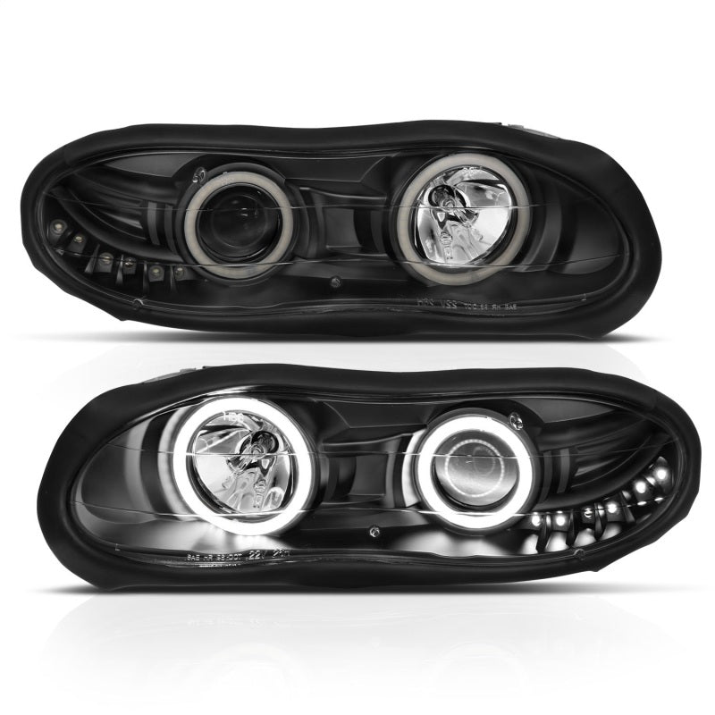 ANZO 1998-2002 Chevrolet Camaro Projector Headlights w/ Halo Black 121160