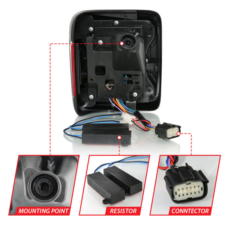 ANZO 18-19 Jeep Wrangler JL LED Taillights Black 311295