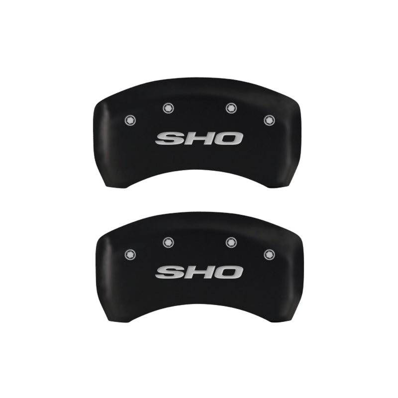 MGP 4 Caliper Covers Engraved Front & Rear SHO Red finish silver ch 10222SSHORD