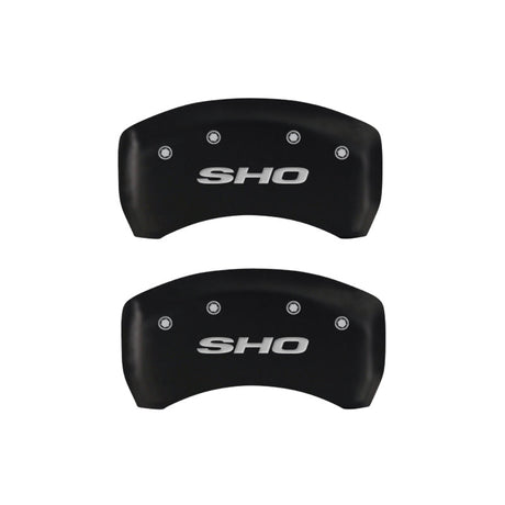 MGP 4 Caliper Covers Engraved Front & Rear SHO Red finish silver ch 10222SSHORD