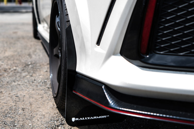 Rally Armor 17-18 Honda Civic Type R (Type R Only) UR Black Mud Flap w/ Dark Grey Logo MF47-UR-BLK/DGRY