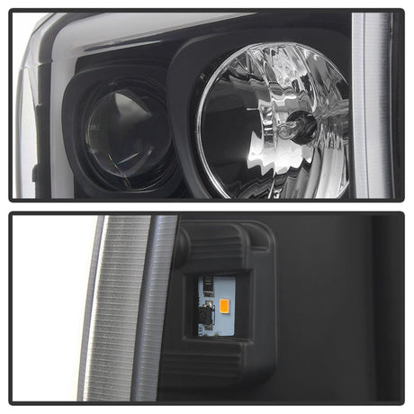 Spyder 99-04 Ford F250 Super Duty Projector Headlights - Light Bar - Black PRO-YD-FF25099V2-LB-BK 5084491