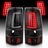 ANZO 1999-2002 Chevy Silverado 1500 LED Taillights Plank Style Black w/Clear Lens 311330