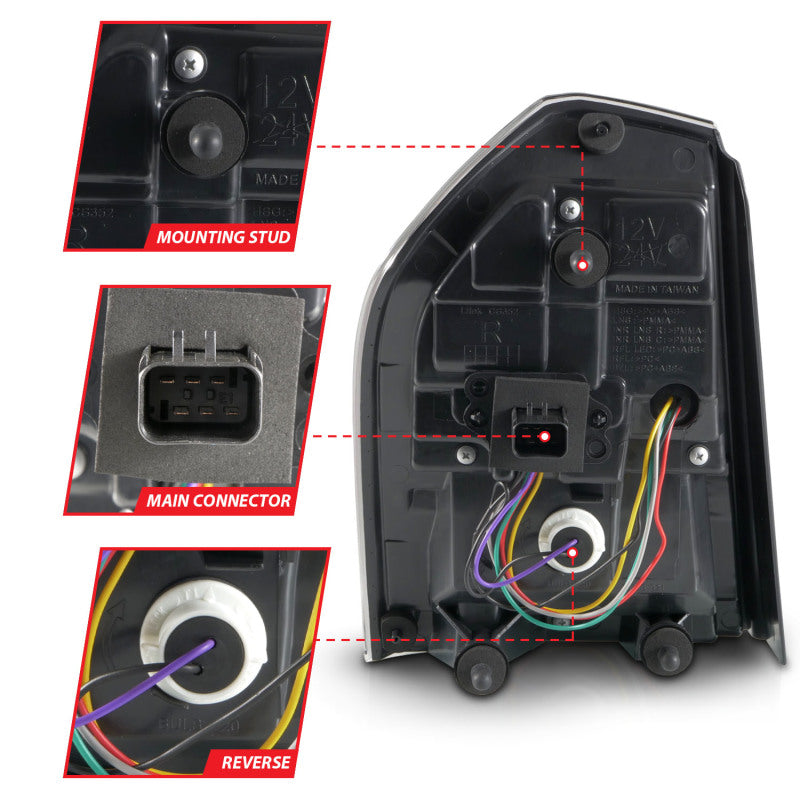 ANZO 11-14 Chrysler 300 LED Taillights Black w/ Sequential 321343