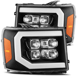 AlphaRex 07-13 GMC 1500HD NOVA LED Proj Headlight Plank Style Gloss Blk w/Activ Light/Seq Signal/DRL 880609