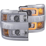 ANZO Projector Headlights 15-17 Chevrolet Silverado 2500HD / 3500HD Chrome w/ Chrome Rim 111366