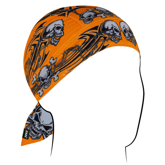 ZAN Sportflex Series Flydanna Orange Tribal Skull ZL669