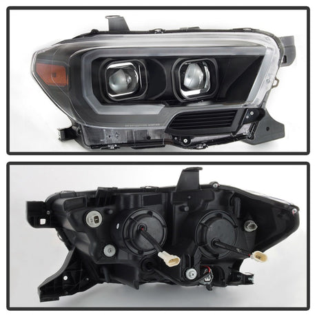 xTune Toyota Tacoma 16-18 DRL Light Bar Projector Headlights - Black PRO-JH-TTA16-LBDRL-BK 9039256