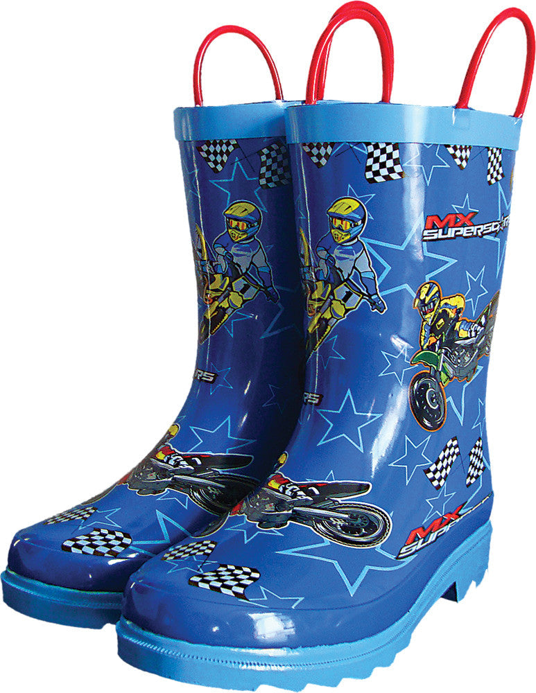 SMOOTH Rain Boots Mx Superstars Sz 1 3001-0K1