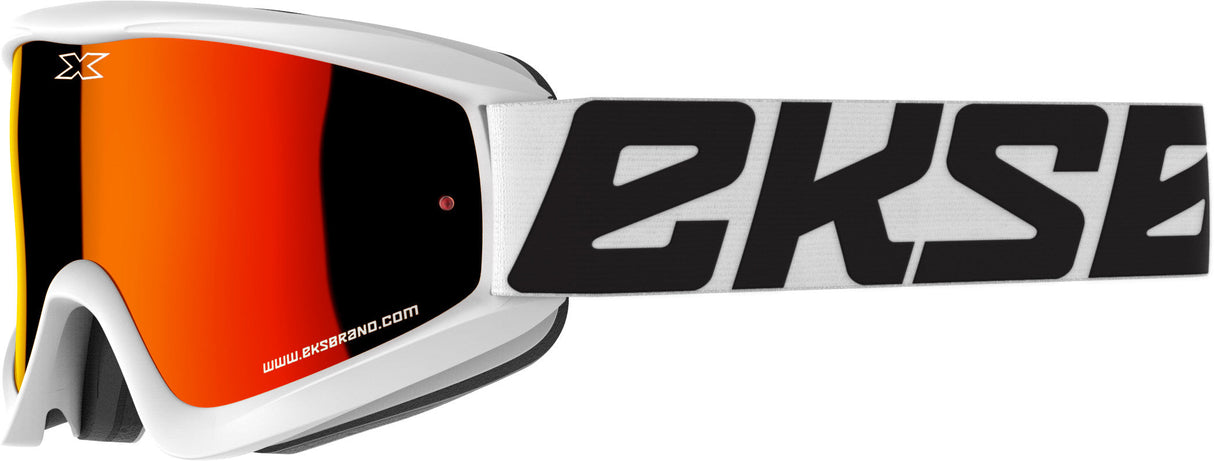 EKS BRAND Flat-Out Goggle White W/Red Mirror 067-10480