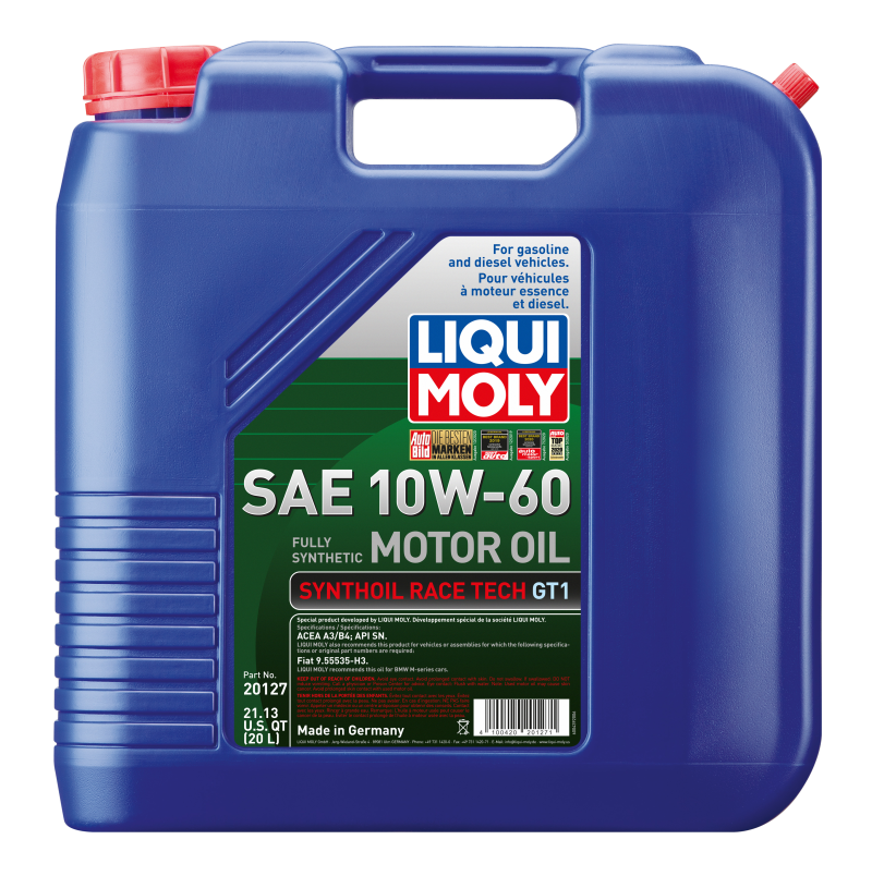 LIQUI MOLY 20L Synthoil Race Tech GT1 Motor Oil SAE 10W60 20127