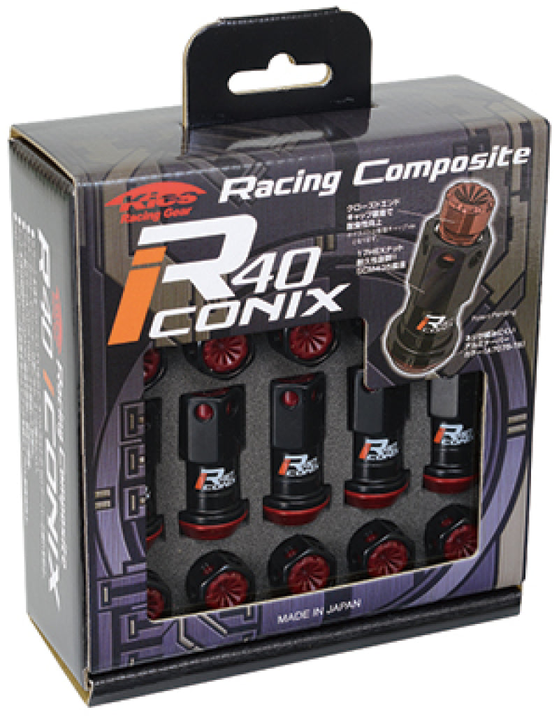 Project Kics 16+4 locks Black R40 Iconix W/ Plastic Cap (Black) - 12X1.25 WRIF13KK