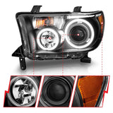 ANZO 2007-2013 Toyota Tundra Projector Headlights w/ Halo Black (CCFL) 111174