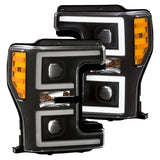 ANZO LED Headlights 17-18 Ford F-250 Super Duty Plank-Style L.E.D. Headlight Black (Pair) 111388