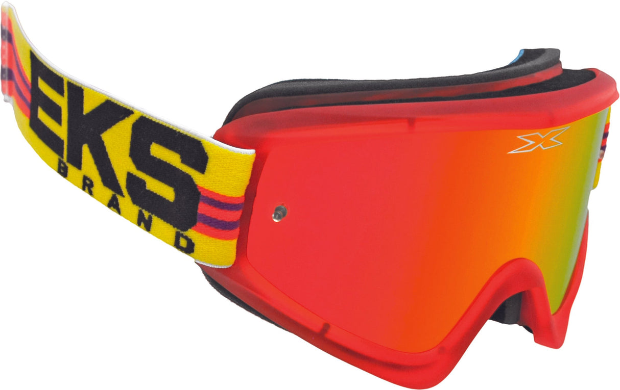 EKS BRAND Flat Out Mirror Goggle Red/Ylw/Magenta W/Red Mirror 067-10360