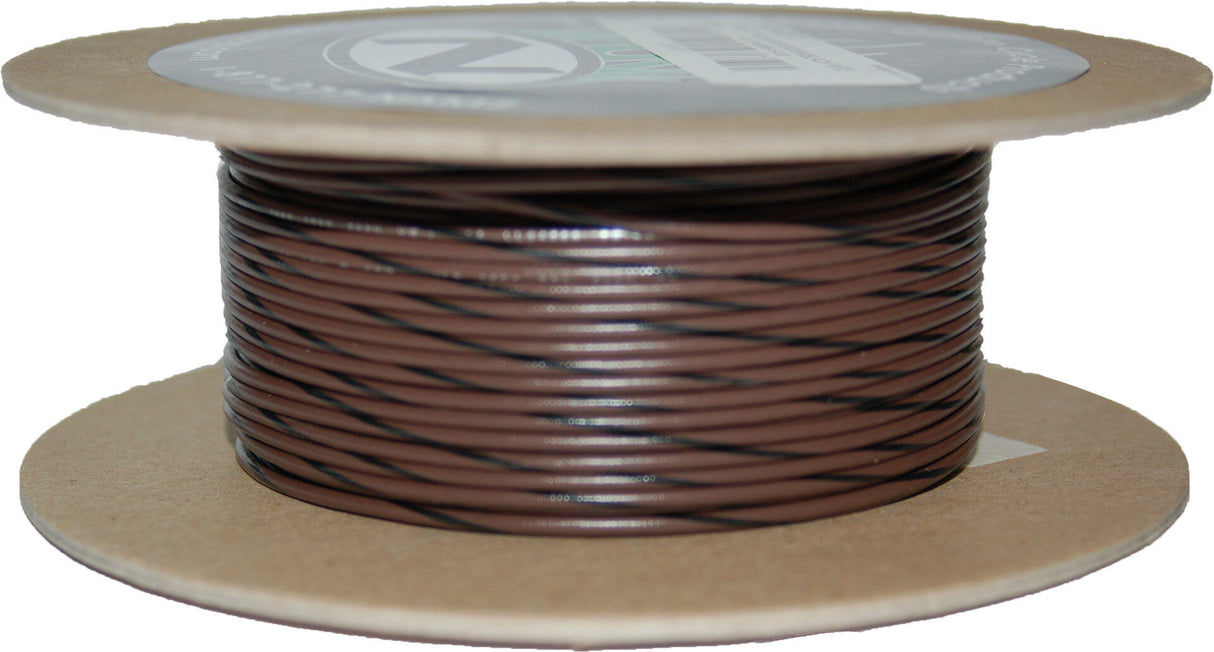 NAMZ CUSTOM CYCLE100' Spool 20-Gauge Wire (Brown/Black Stripe)NWR-10-100-20