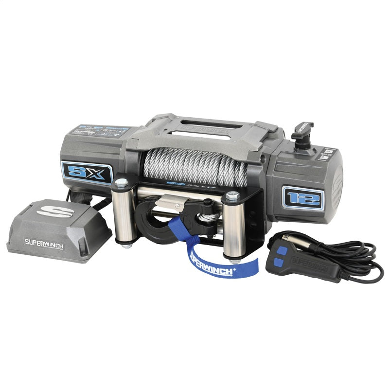 Superwinch 12000 LBS 12V DC 3/8in x 85ft Wire Rope SX 12000 Winch - Graphite 1712200