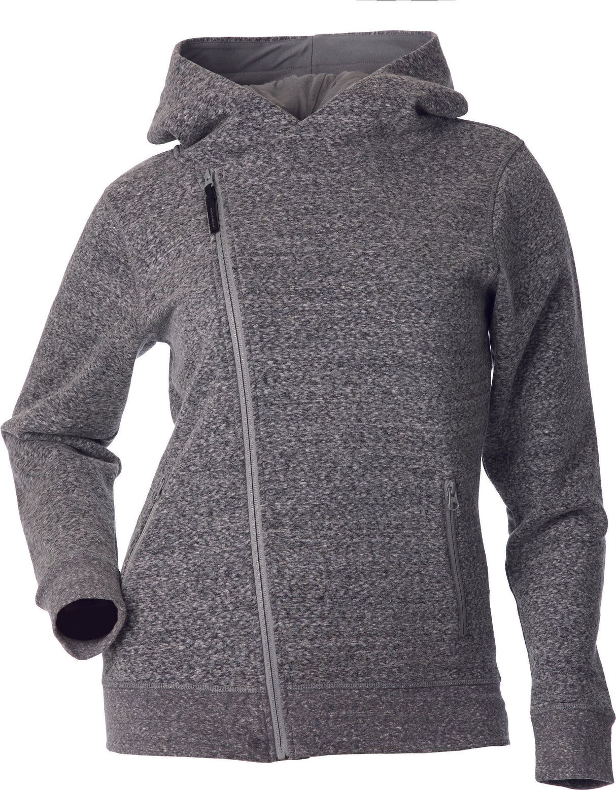 DSG Diagonal Zip Hoodie Black/Heather X 35686