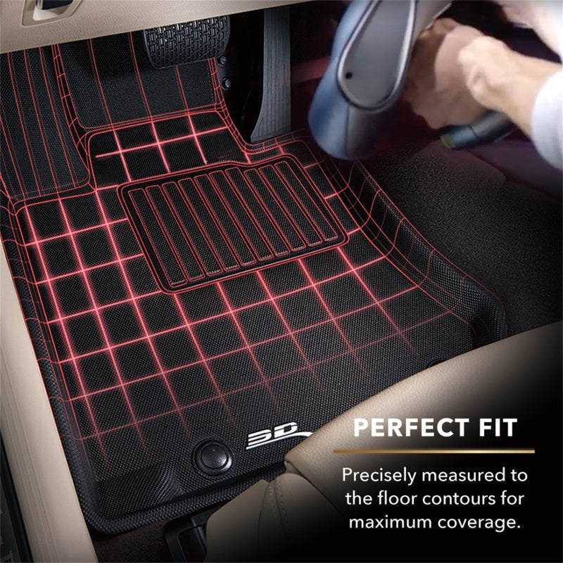 3D MAXpider 2012-2016 Hyundai Genesis Kagu 1st Row Floormat - Black L1HY02311509