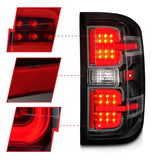 ANZO 15-19 Chevy Silverado 2500HD/3500HD (Halgn Only) LED Tail Lights w/Black Light Bar & Clear Lens 311425