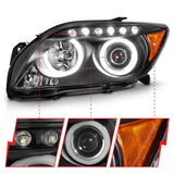 ANZO 2005-2010 Scion Tc Projector Headlights w/ Halo Black (CCFL) 121119