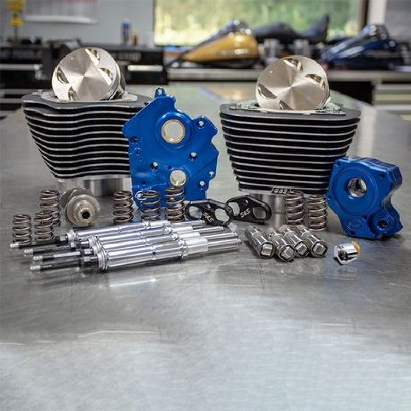 S&S Cycle 2017+ M8 Models 4.250in Bore 550C Cam w/ Chrome Pushrods Power Pack - Black w/ Highlight 310-1050B