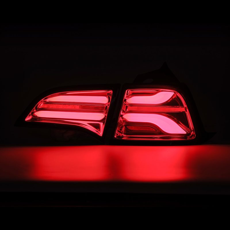 AlphaRex 17-22 Tesla Model 3 PRO-Series LED Tail Lights Red Smoke w/Seq Sig 601020
