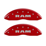 MGP 4 Caliper Covers Engraved Front RAM Engraved Rear RAMHEAD Red finish silver ch 55001SRMHRD