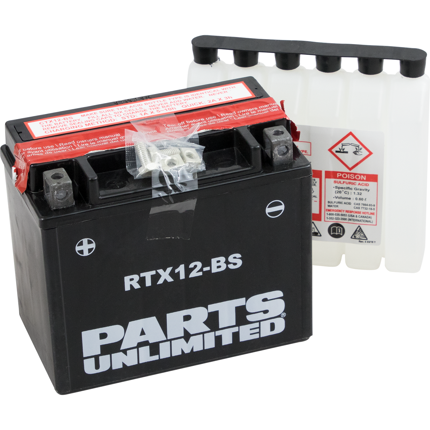 Parts Unlimited Agm Battery - Rtx12-Bs .60 L Ctx12-Bs