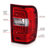 ANZO 2001-2011 Ford  Ranger LED Tail Lights w/ Light Bar Chrome Housing Red/Clear Lens 311393