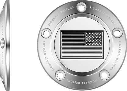 FIGURATI DESIGNS Timing Cover - 5 Hole - American - Contrast Cut - Stainless Steel FD26R-TC-5H-SS