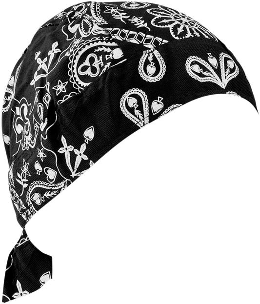 ZAN HEADGEAR Road Hog Flydanna Headwrap - Black Paisley ZSG101