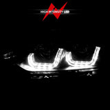 ANZO 2012-2015 BMW 3 Series Projector Headlights w/ U-Bar Black 121504